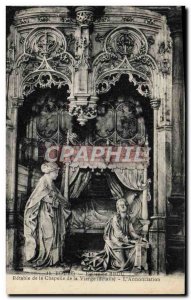 Old Postcard Bourg Brou Church Altarpiece in the chapel of the Virgin L & # 3...