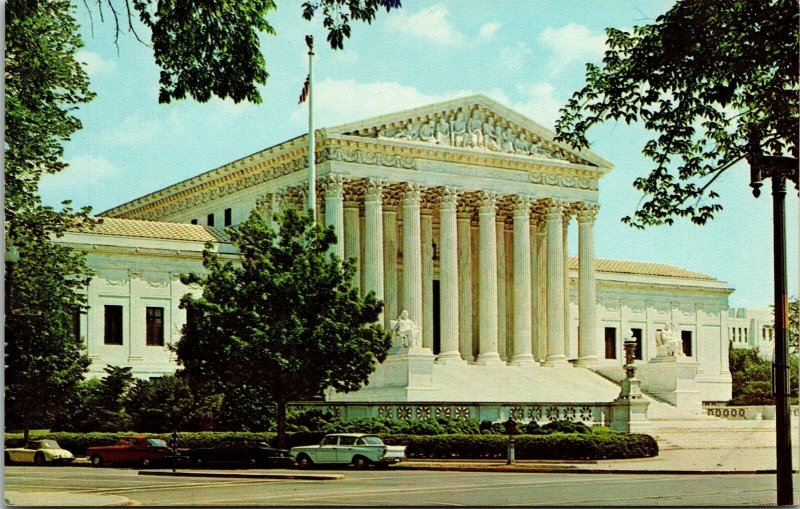 US United States Supreme Court Old Cars Washington DC Postcard VTG UNP Vintage 