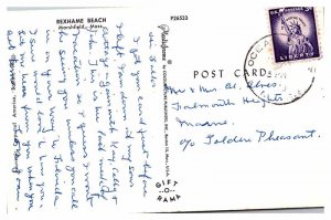 Postcard BEACH SCENE Marshfield Massachusetts MA AU3174