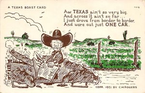 Artist CM Rogers Texas Boast Cards - Comic, Texas TX  