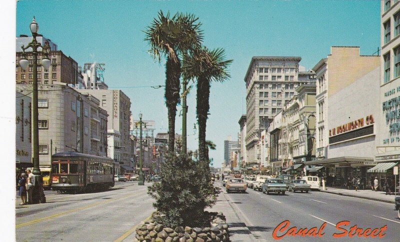 Louisiana New Orleans Trolley On Canal Street sk6963