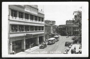 Central Avenue, Panama City, Panama, Early Real Photo Postcard, Unused