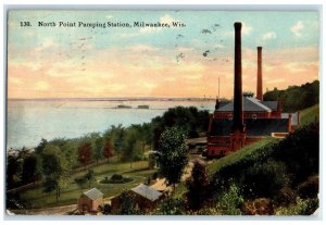 1913 North Point Pumping Station Building Milwaukee Wisconsin WI Posted Postcard