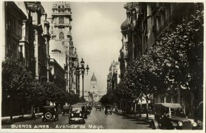 argentina, BUENOS AIRES, Avenida de Mayo, Car, RPPC Postcard