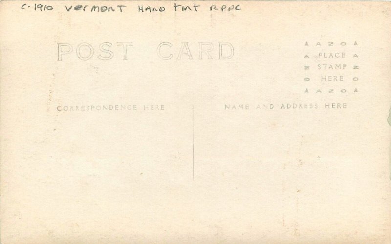 Postcard RPPC C-1910 Vermont hand tint Old Bennington Colonial Doorway VT24-310