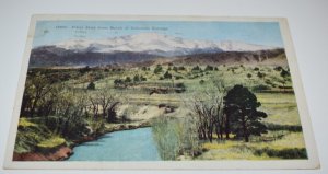 15695 Pikes Peak from North of Colorado Springs Colorado Postcard H H T Co.