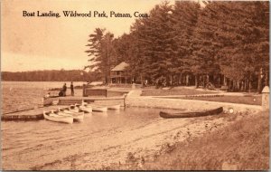 Vtg Putnam Connecticut CT Boat Landing Wildwood Park 1910s Postcard