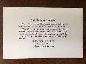 Project Phillip Bible Studies, Holland, Michigan C10