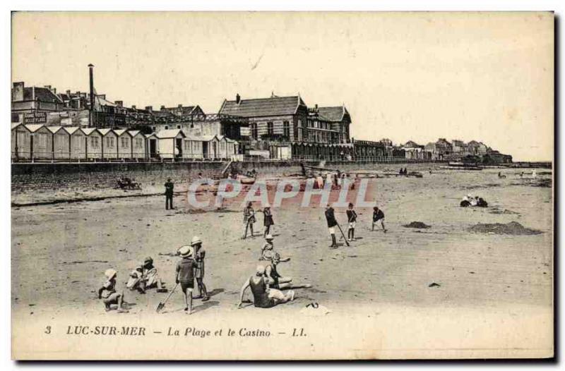 Old Postcard Luc Sur Mer The Beach and the Casino