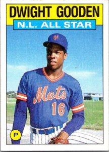 1986 Topps Baseball Card NL All Star Dwight Gooden sk10676