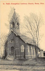 F48/ Berea Ohio Postcard c1910 St Paul's Evangelical Lutheran Church