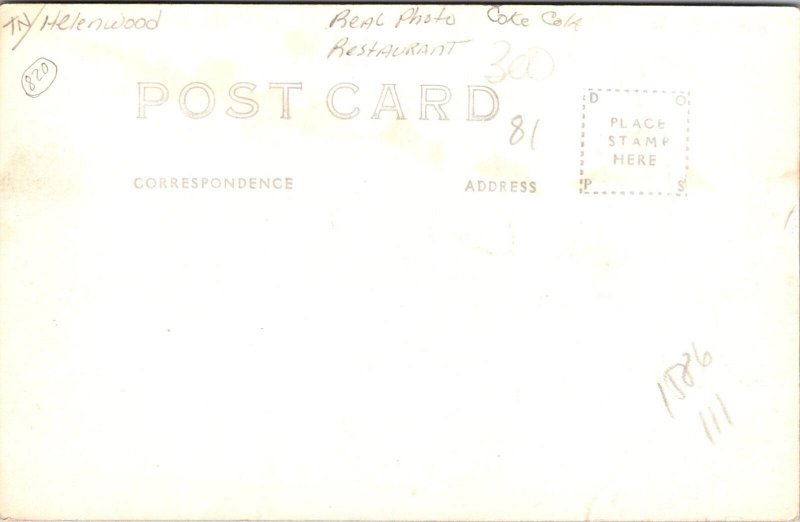 RPPC The Glass House Restaurant, Coca Cola Sign, Helenwood TN Vtg Postcard V65