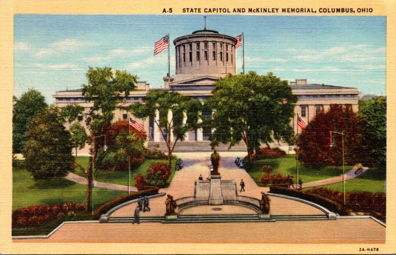 Ohio Columbus State Capitol and McKinley Memorial Curteich
