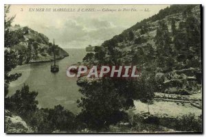 In Old Postcard Sea Marseille Cassis Calanque of Port Pin