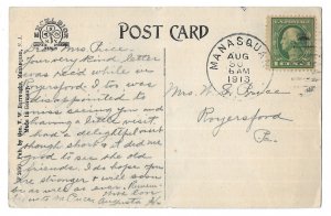 View of the River, Manasquan, New Jersey Divided Back Postcard, Mailed 1913