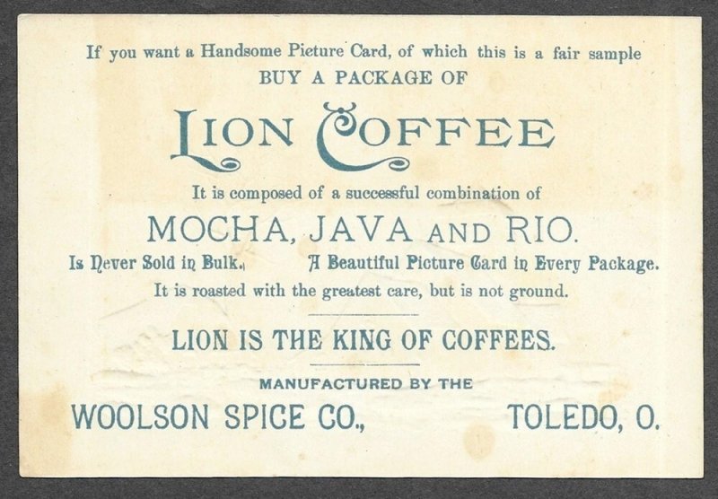 Victorian Trading Card - Lion Coffee - Church in Snow Scene (8C7)