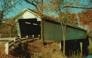 Vintage Postcard Covered Bridge over Sugar Creek in Montgomery County Darlington