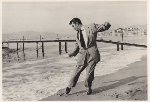 Robert Mitchum at Cannes Rare Real Photo Postcard