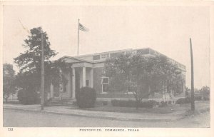 J35/ Commerce Texas Postcard c1910 Post Office Building 3