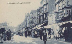 Market Day Bridlington Yorkshire Grocers Antique Postcard