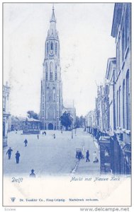 DELFT (South Holland), Netherlands, 1900-1910s; Markt Met Nieuwe Kerk