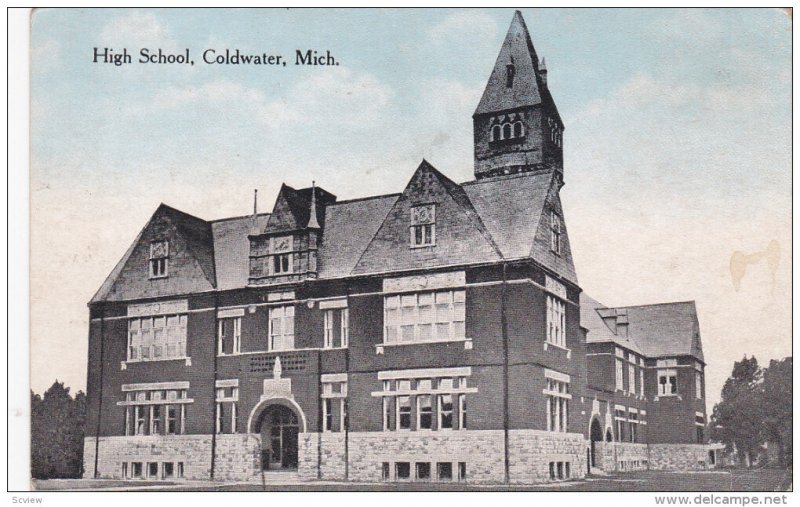 COLDWATER, Michigan, 1900-1910´s; High School