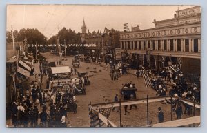 J93/ Nappanee Indiana RPPC Postcard c1910 Onion Carnival Rides Crowd 481