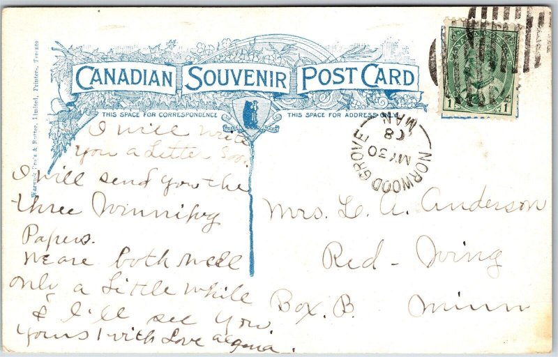Postcard Georgian Bay ONT 1908 On The Seguin River Split Ring Norwood Grove Man.