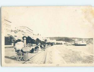 Pre-1920's rppc BEACH AT WESTMINSTER HOTEL Nice France HM3761