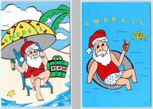 2 Postcards JOLIET, IL ~ Christmas in July EMPRESS CASINO Santa Claus 4x6