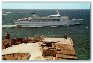 c1950's M/S Southward Bahamas Christmas Stamp Posted Vintage Postcard