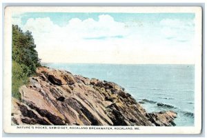 c1910's Nature's Rocks Sam O Set Rockland Breakwater Rockland Maine ME Postcard 