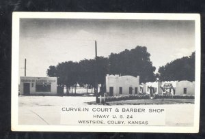WESTSIDE COLBY KANSAS CUVE IN COURT BARBERSHOP ADVERTISING VINTAGE POSTCARD