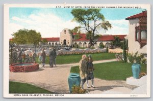 Postcard Tijuana Mexico Agua Caliente Hotel Gardens 1920s View