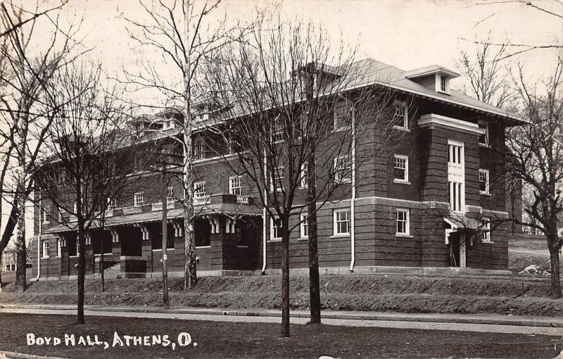 Ohio Postcard Real Photo RPPC 1909 ATHENS Boyd Hall Ohio University