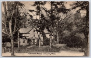 Orchard House Concord Massachusetts MA Antique House Inside The Woods Postcard