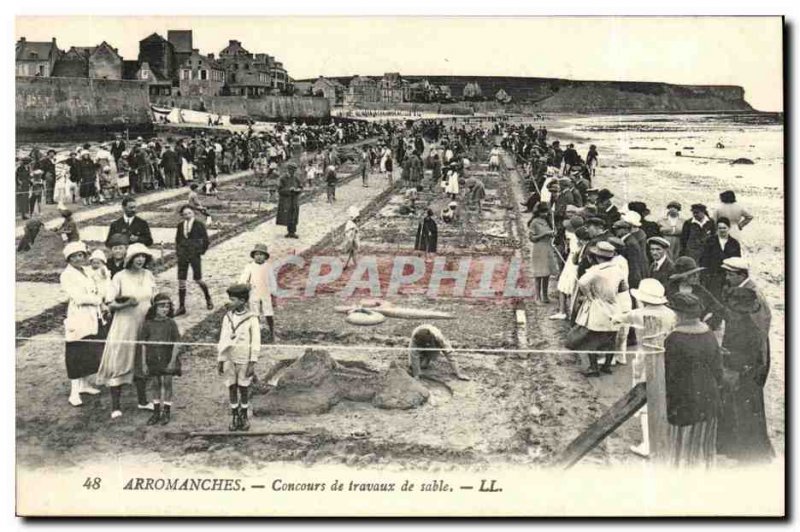 Old Postcard Arromanches Sand Children Works Contest
