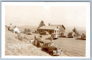 1940-50's RPPC MARLBORO VERMONT HOGBACK MOUNTAIN GIFT SHOP OLD CARS #1 POSTCARD