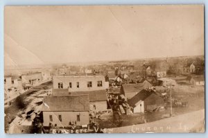 Churdan Iowa IA Postcard RPPC Photo Bird's Eye View Houses c1910's Antique