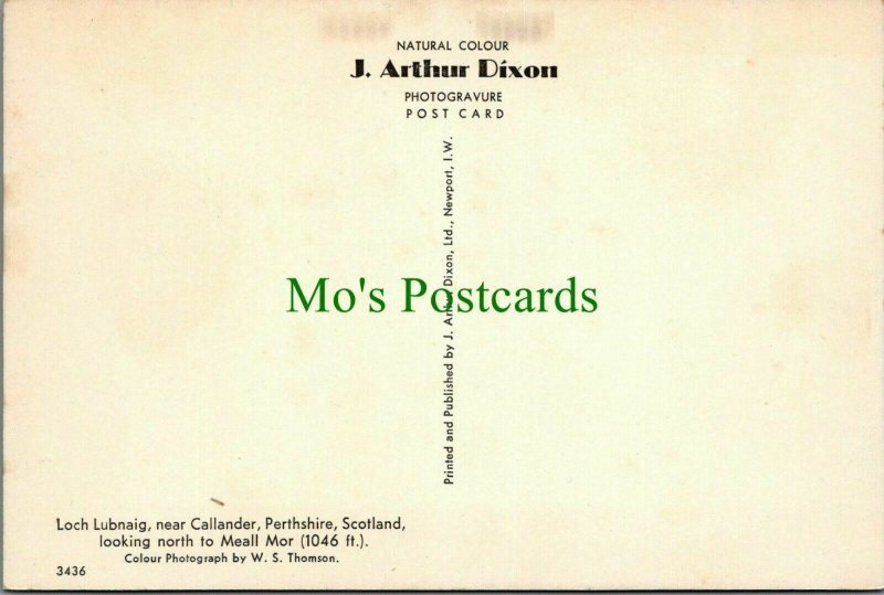 Scotland Postcard - Loch Lubnaig, Near Callander, Perthshire  RR10819