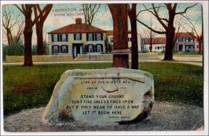 Stone Boulder, Line of the Minute Men, Lexington MA