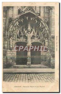 Old Postcard Peronne Church St Jean Baptiste Portal