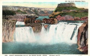Vintage Postcard Great Shoshone Falls Snake River Idaho Old Oregon Trail Idaho