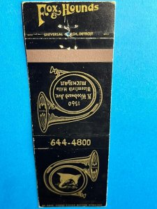 Vintage Matchbook Cover Fox & Hounds Bloomfield Hills, Michigan MB164