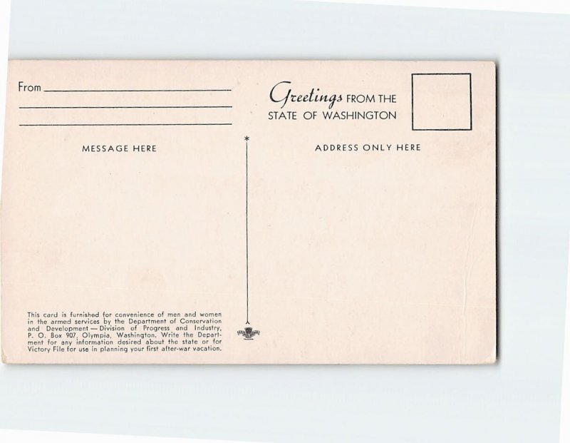 Postcard Columbia River Grand Coulee Dam Washington USA
