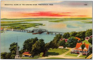 Postcard MS Pascagoula Beautiful Scene of the Singing River