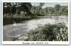 Postcard CO Salida Greetings from Salida Colorado the Neshaminy River R14