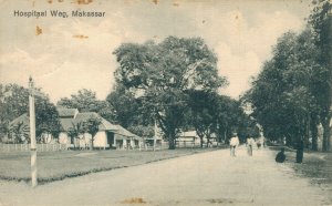 Indonesia Hospitaalweg Makassar Celebes Vintage Postcard 08.33