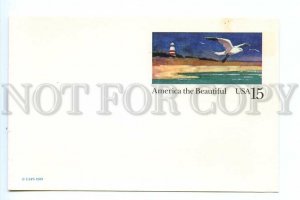 499022 1989 USA Lighthouse bird Seagull America Beautiful STATIONERY