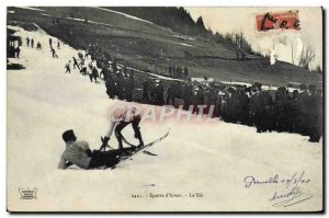 Old Postcard of Sports Ski & # 39hiver